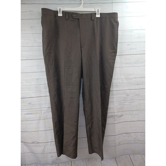 Haggar Smart Fiber Dress Pant Brown Men 42x29 NWOT Classic Fit Flat Front - Picture 1 of 8